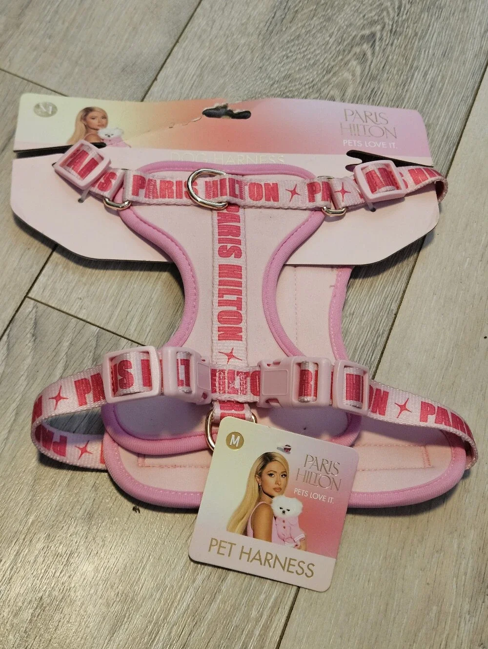 NWT Paris Hilton Pets Love It Pink Dog Harness Size M Medium Padded